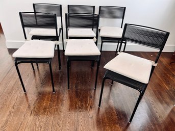 Set Of Six Vintage Alias Italy Spaghetti Chairs  - Black