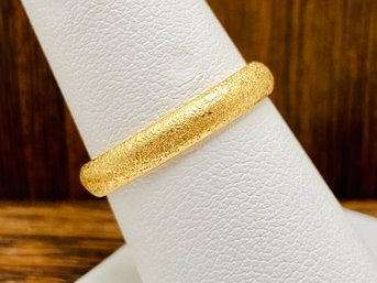 14k Yellow Gold Textured Sun Blast Ring - Size 5