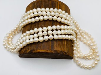 80 Inch 8-10mm White Pearl Necklace