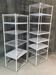 2 Piece White Inter Metro Shelving Units