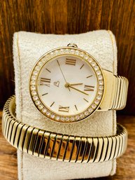 Women's Mother Of Pearl Dial And Stainless Steel Quartz Watch