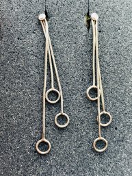 Silver Dangle Earrings 2  Long  Stamped 925 Italy