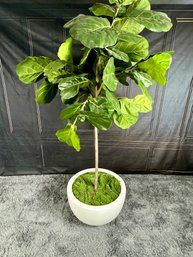 Large Faux Fiddle Leaf Fig Resin Pot