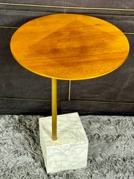 West Elm Marble And Walnut Side Table
