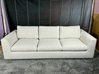 Restoration Hardware Modena Taper Arm White Italian Textured Weave Couch