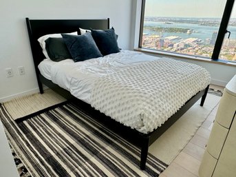 Black Wood Framed Queen Size Bed