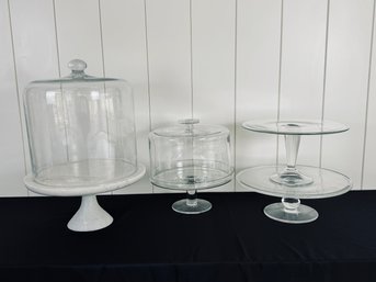 Collection Of Cake Stands - Glass And Marble