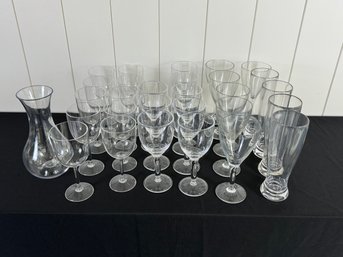 Set Of Clear Plastic Barware