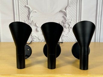 Set Of Three Stilnovo AJ Wall Sconces - Black