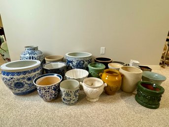 Collection Of Ceramic Pots And Crocks - At Least 15