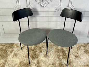 Pair Of Marmo Aria Chair - Black And Grey Wool