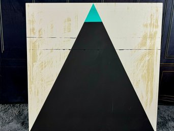 Print On Canvas - Black Pyramid With Turquoise With Cream And Tan