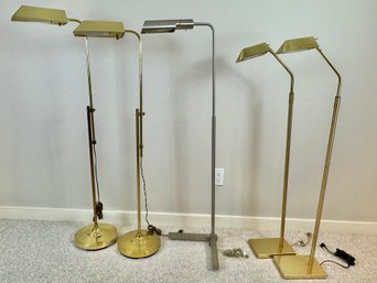 Collection Of Standing Lamps  - Brass And Brushed Nickel