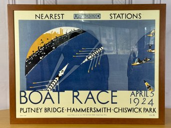 Framed Reproduction Of Oxford & Cambridge Crew Race London Underground Ad