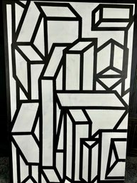 Print On Canvas - Black Lines On White