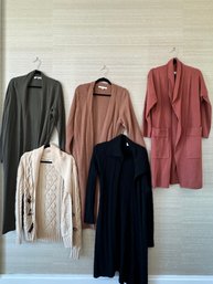 Assortment Of Five Womens Sweater Jackets - Size Medium