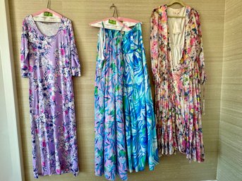 Collection Of Four Bright Summer Designer Dresses - Sizes M & L