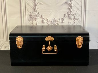 Black Metal With Copper Detail Small Luggage Trunk