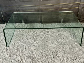 Waterfall Edge Tempered Glass Coffee Table