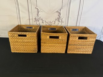 Collection Of Three Wicker Storage Boxes