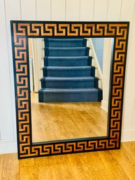 Black And Wood Greek Key Wall Mirror - 1 Of 2