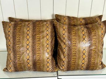 Set Of Four Dransfield And Ross Snakeskin Throw Pillows