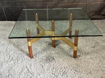 Design Within Reach Helix Coffee Table With Square Glass - Purchased For $2200