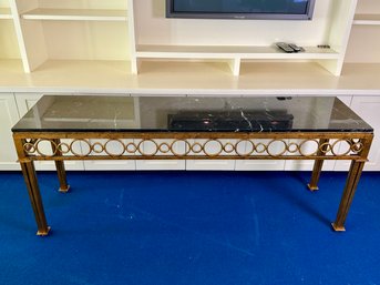 Marble Top With Painted Gold Metal Leg Console Table