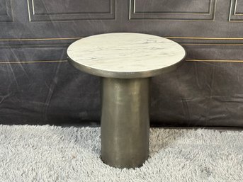 Metal Base, Marble Top Side Table