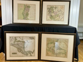 Set Of Framed Maps Vintage Style Maps - Portugal, Persia, West Indie Isles, North America