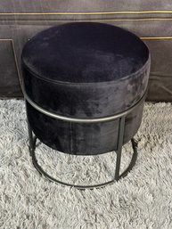 Modern Home Metal & Velour Decorative Stool