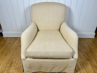 Yellow Cotton Rolled Arm Chair