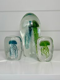 Collection Of Three Tozai Blown Glass Paperweights - Purchased For $431.00