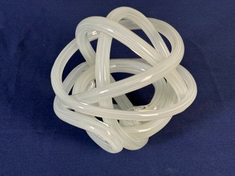 West Elm White Glass Knot Decor