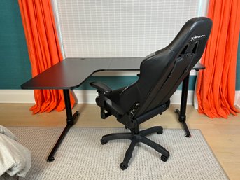 Black Computer Desk With Black E-Win Chair