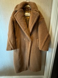 Max Mara Faux Shearling Long Coat - Size Medium