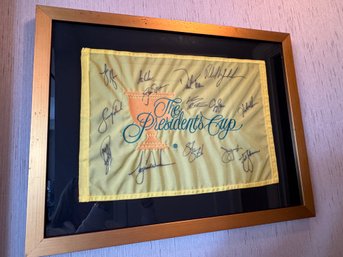 2007 Signed Framed President's Cup Banner - Captain Jack Nicklaus