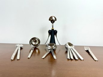 Set Of Alessi Serving Pieces And Anna G. Corkscrew.