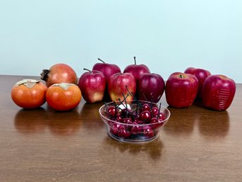 Collection Of Faux Fruit Vase Fillers -  Wax, Glass And Resin