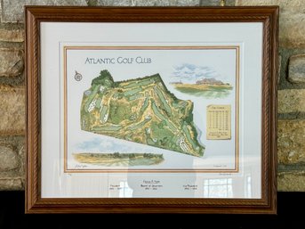 Framed Signed Map Of Atlantic Golf Club - 28/50