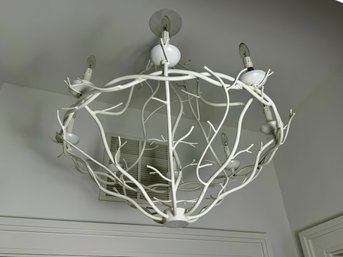 White Branch Chandelier With Eight Arms - One Of Two