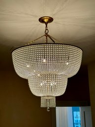 Incredible Glass Bead And Antique Brass Chandelier - Purchased For $2520.00