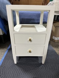 Made Goods Cream Nightstand With 2 Drawers And 1 Shelf - Damage On The Corner