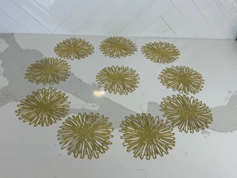Set Of 10 Gold Chilewich Coasters