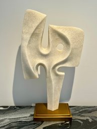 White Stone On Metal Base Decor Piece