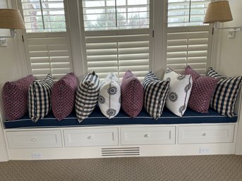 Collection Of Ten Throw Pillows With Custom Ralph Lauren Fabric