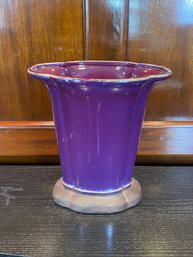 Large Heavy Ceramic Vase - Purple Two Tone