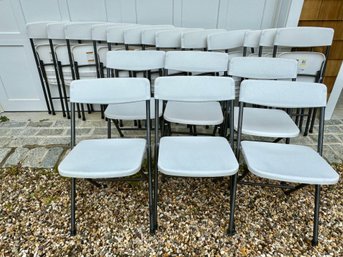 Collection Of 18 White Cosco Folding Chairs - Perfect For Garden Parties
