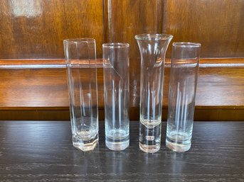 Collection Of Four Glass Bud Vases