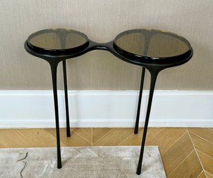 Holly Hunt Spectacles Side Table - Monument Dark Cast Bronze Base With Yellow Cast Glass Top - $3700 New